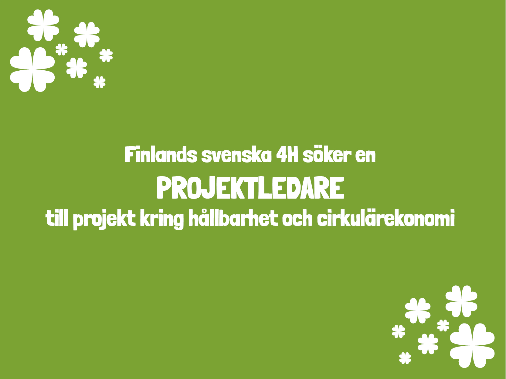Finlands svenska 4H söker projektledare